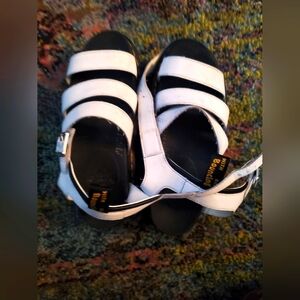 Women's Dr Martens platform sandals black and white size 8 long
